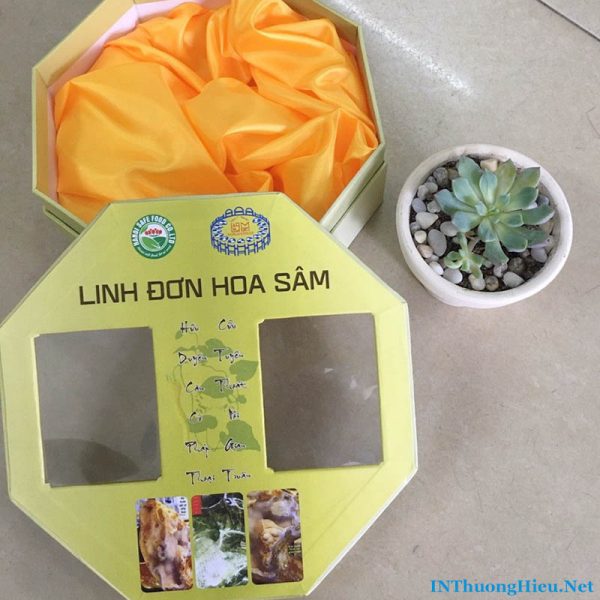 In hộp giấy cứng cho sản phẩm LINH ĐƠN HOA SÂM